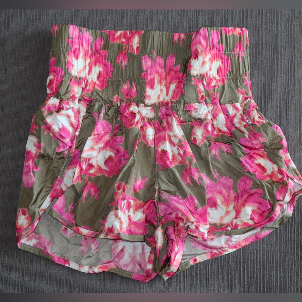 Floral free people running shorts.